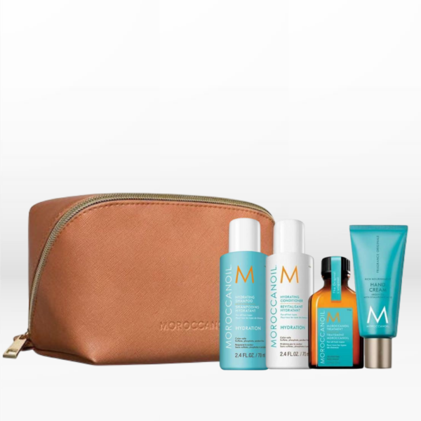Moroccanoil Hydration Discovery Set Travel Kit (Shampoo 70ml, Conditioner 70ml, Treatment 25ml, Hand Cream 40ml)