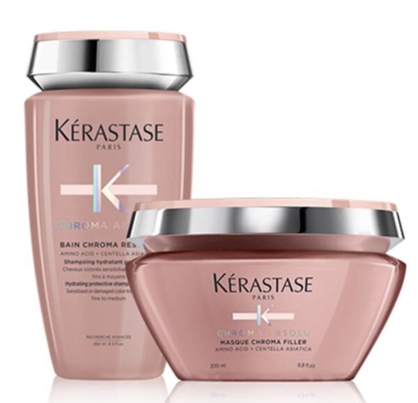 Kérastase Chroma Absolu Set (Bain Chroma Respect Shampoo 250ml, Masque Chroma Filler 200ml)